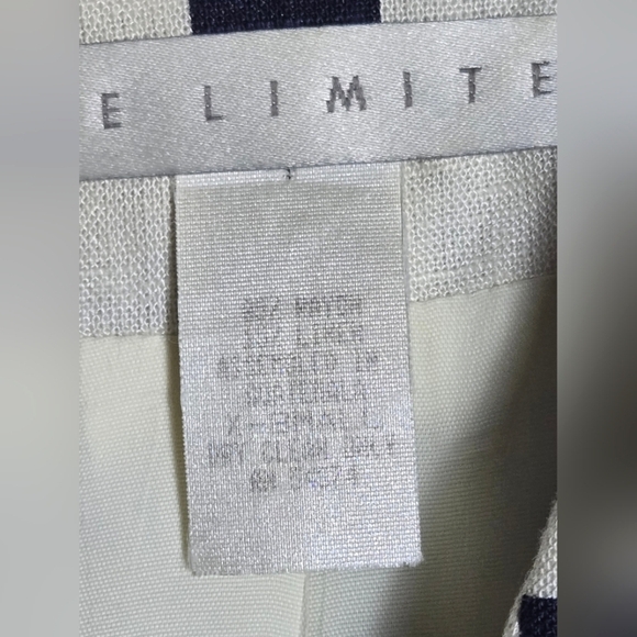 Vintage 90's The Limited Linen Blend Navy Striped Coastal Chic Blazer, XS - Picture 6 of 6